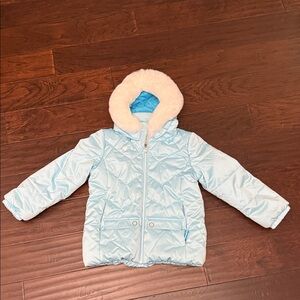 Obermeyer Sky Blue Jacket with White Fur Hood